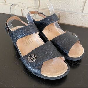 GANTER COMFORT BLACK LEATHER CORK SANDAL WOMEN'S EU 40 W $245 MADE IN BOSNIA